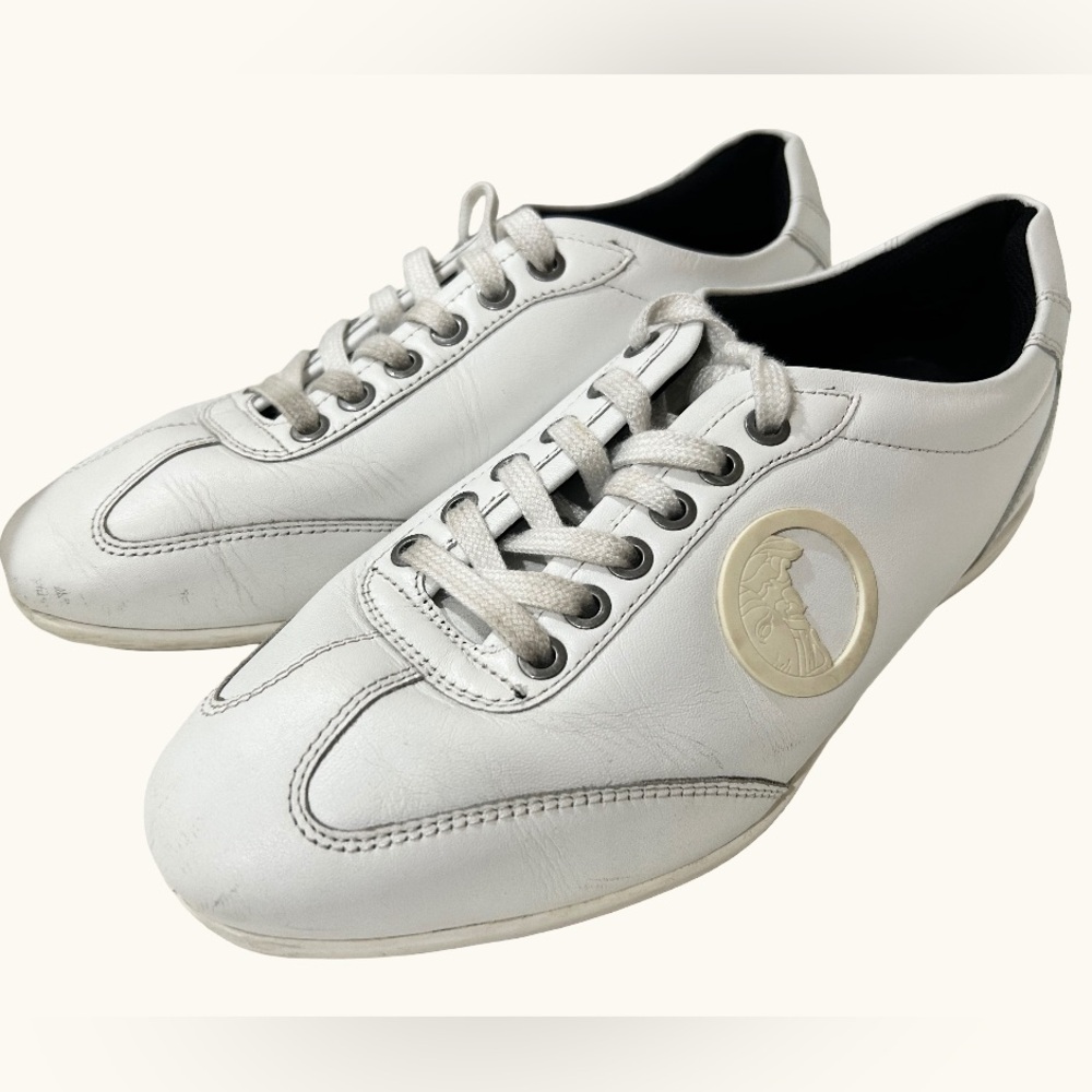 Versace Collection Scarpe White Leather Sneakers Medusa EU 40/ US Size 7